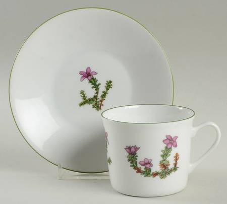 Mountain Flower Series Flat Demitasse Cup & Saucer Set
