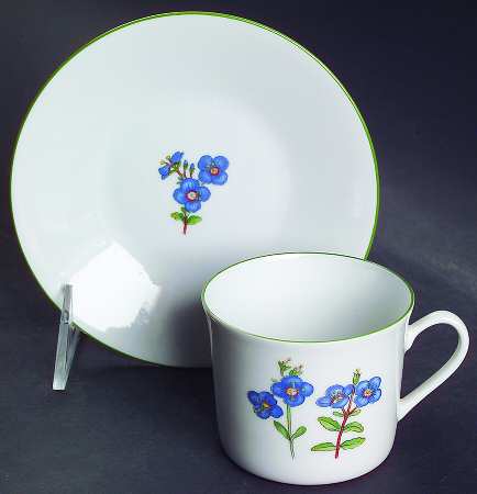 Mountain Flower Series Flat Demitasse Cup & Saucer Set