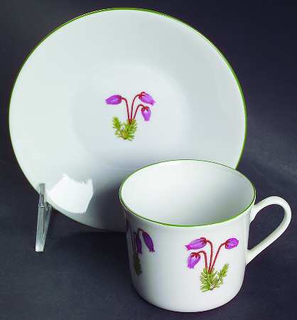 Mountain Flower Series Flat Demitasse Cup & Saucer Set