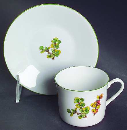 Mountain Flower Series Flat Demitasse Cup & Saucer Set