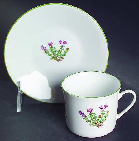 Mountain Flower Series Flat Demitasse Cup & Saucer Set