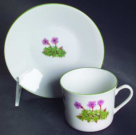 Mountain Flower Series Flat Demitasse Cup & Saucer Set
