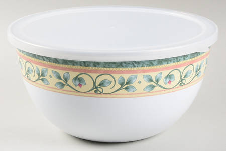 French Quarter (Stoneware) 8" Metal Mixing Bowl & Plastic Lid