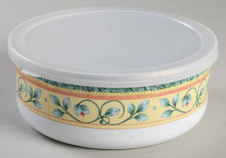 French Quarter (Stoneware) 7" Metal Bowl & Plastic Lid