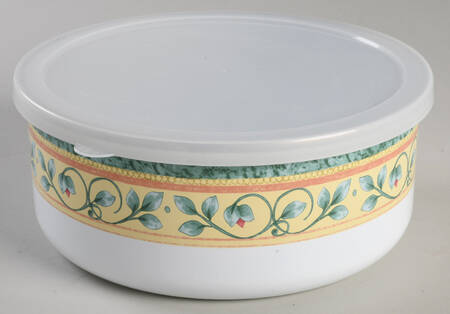 French Quarter (Stoneware) 7 3/4" Metal Bowl W/Plastic Lid