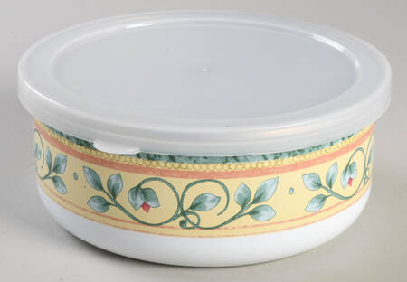 French Quarter (Stoneware) Bowl-Metal 5 3/4" with Plastic Lid