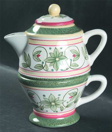 French Quarter (Stoneware) Individual Teapot & Lid with Cup