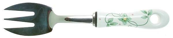 French Quarter (Stoneware) Salad Serving Fork with Stainless Prongs