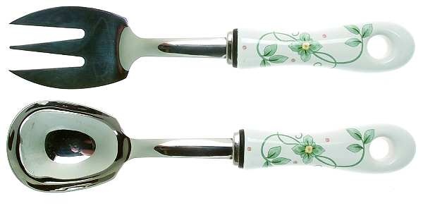French Quarter (Stoneware) (2 Piece) Salad Set with Stainless Bowl