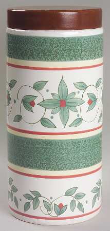 French Quarter (Stoneware) Medium Cylinder Canister & Wood Lid
