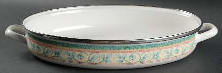 French Quarter (Stoneware) 13" Metal Oval Roaster
