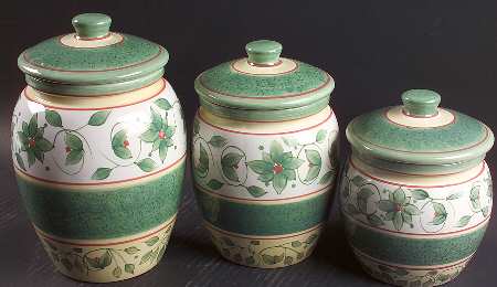 French Quarter (Stoneware) (3 Piece) Canister Set (Box Set)