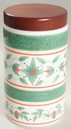 French Quarter (Stoneware) Small Cylinder Canister & Wood Lid