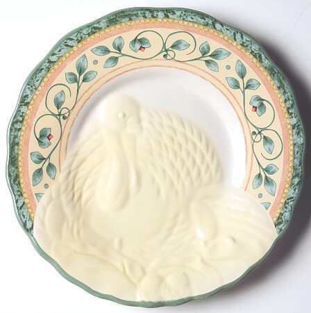 French Quarter (Stoneware) Turkey Embossed Buffet Plate