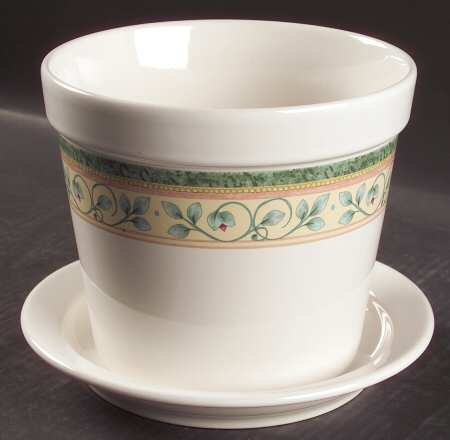 French Quarter (Stoneware) 6" Flower Pot & Underplate