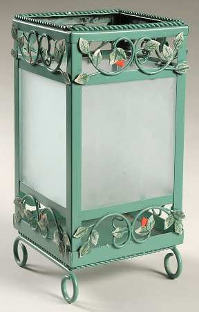 French Quarter (Stoneware) Square Glass & Metal Votive Candleholder