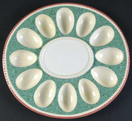 French Quarter (Stoneware) Sculpted Deviled Egg Plate