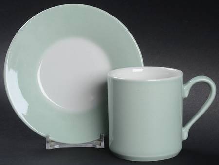 Seasons Colors Green Flat Demitasse Cup & Saucer Set