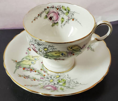 Princess Margaret Rose White Footed Cup & Saucer Set