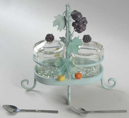 Jamberry Glass Preserve Set w/Metal Caddy