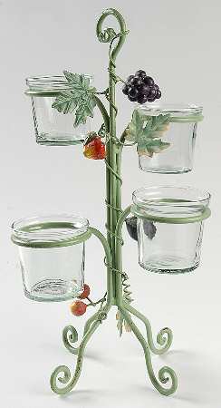 Jamberry 4 Light Metal Candle Tree & Glass Votives