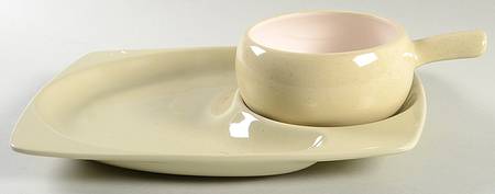 Cappuccino Snack Set with 11" (SNTR11) Tray & Stick Handle Soup (SOH)