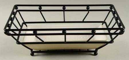 Cappuccino Metal Bread/Basket w/Ceramic Tray