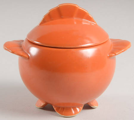 Caliente Tangerine Red (Shell Crest) Sugar Bowl & Lid