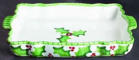 Holly Jolly 13"  Rectangular Baker