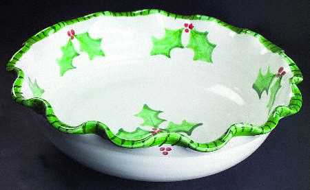 Holly Jolly 15" Large Salad Serving Bowl