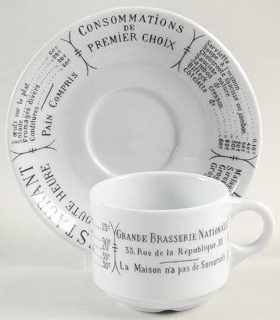 Brasserie Flat Cup & Saucer Set