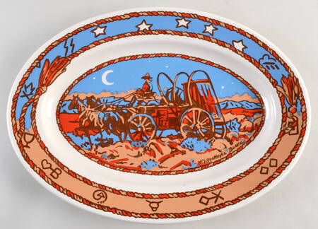 Cow Camp 15" Oval Serving Platter
