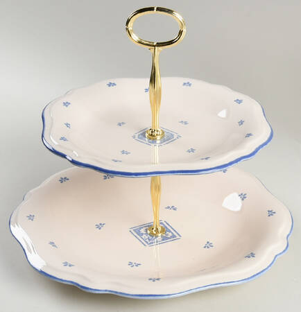 Maison Blue 6 5/8"-10"  2 Tiered Serving Tray (Dp, Sp) HC