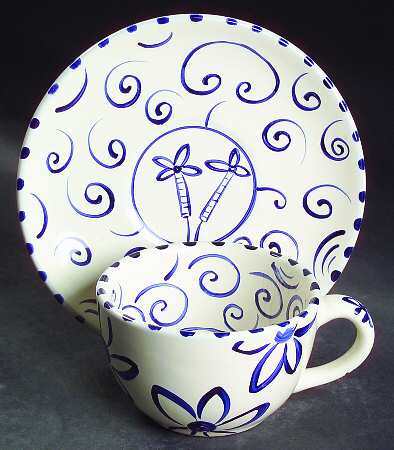Four Sisters Flat Cup & Saucer Set