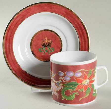 Angelic Holiday Flat Cup & Saucer Set