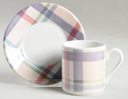 Amabel Tartan Flat Demitasse Cup & Saucer Set