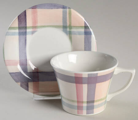 Amabel Tartan Flat Cup & Saucer Set
