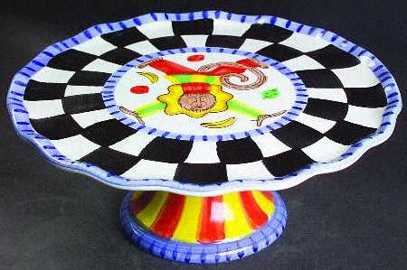 Monkey Business 11" Diameter Pedestal Cake Stand