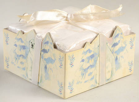 Winter Frost Pack of Paper Beverage Napkins in Cardboard Holder