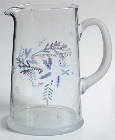 Winter Frost 64 Oz Glassware Handpainted Pitcher