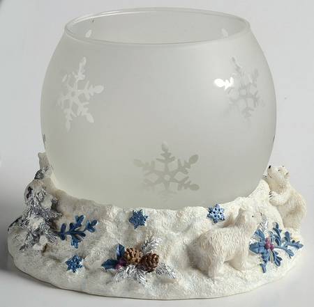 Winter Frost 2 Piece Sculptured Tea Light Globe