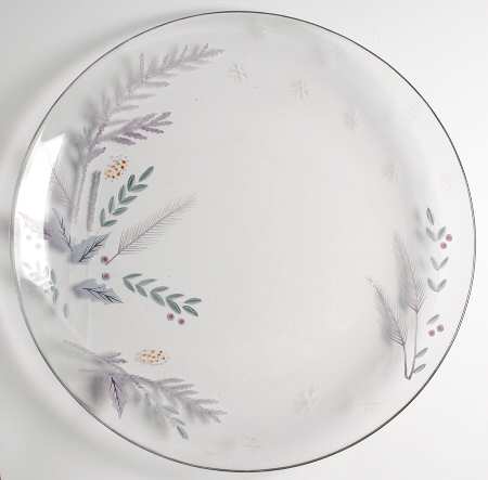 Winter Frost 12" Glass Dessert Platter