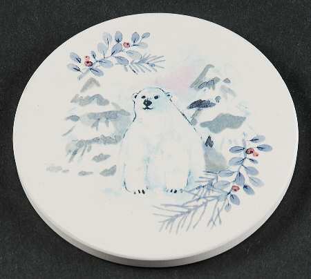 Winter Frost Round (Thirsty) Stone Coaster