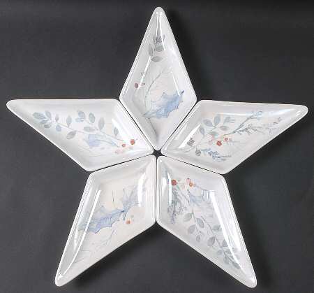 Winter Frost 5 Individual Section Star Shaped Dish