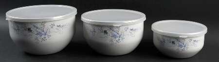 Winter Frost 3 Pc Metal Bowl & Plastic Lid (5 3/4", 7", 7 3/4")