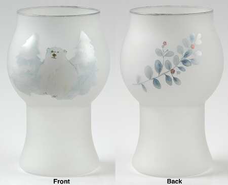Winter Frost Glass Mini Pillr Float Candleholder