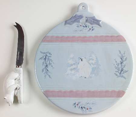 Winter Frost Cheese Tray/Board and Sculpted Slicer