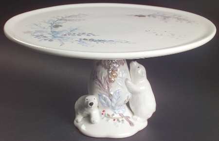 Winter Frost 12" Diameter Pedestal Cake Stand