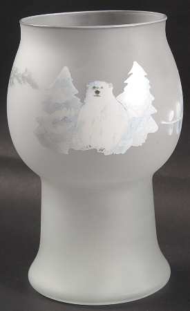 Winter Frost Glass Pillar Float Candleholder