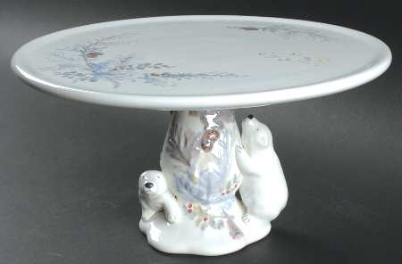 Winter Frost 10" Diameter Pedestal Cake Stand